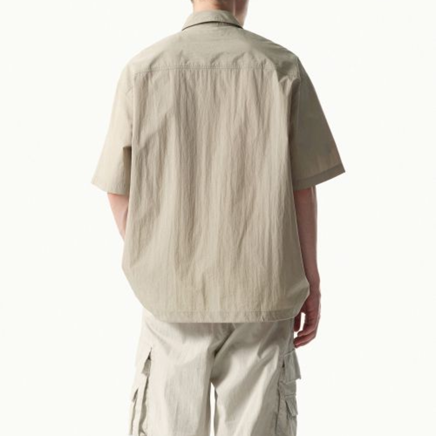 City Leisure CN Oversized Multi-Pocket Short Sleeve Shirt (Beige)