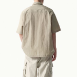 City Leisure CN Oversized Multi-Pocket Short Sleeve Shirt (Beige)