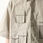 City Leisure CN Oversized Multi-Pocket Short Sleeve Shirt (Beige)