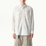 City Leisure Lightweight Nylon Oversized Shirt (White)