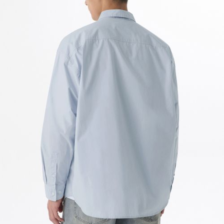 Oversized Washed Poplin Shirt (Sky Blue)