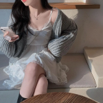 Асимметричное мини-платье из шифона с кружевом и ярусной юбкой