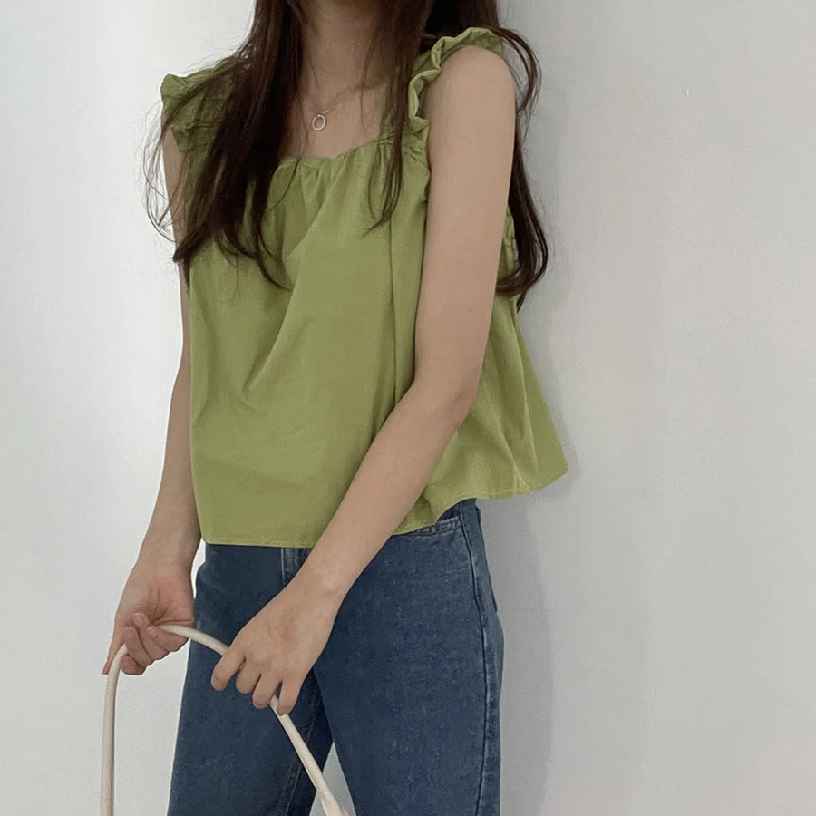 Candypangpang Summer Frill Mini Tank Top_Peachkong