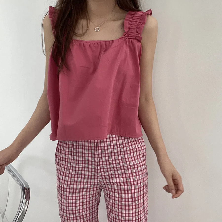 Candypangpang Summer Frill Mini Tank Top_Peachkong