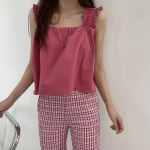 Свободный размер-Розовый-Топы