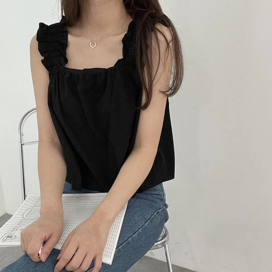 Candypangpang Summer Frill Mini Tank Top_Peachkong