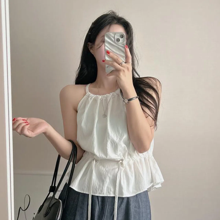 Luca String Halterneck Nylon Summer Blouse