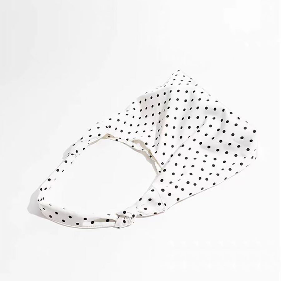 Эко-сумка с принтом в горошек и застёжкой на кнопку — повседневная лёгкость с винтажным акцентом