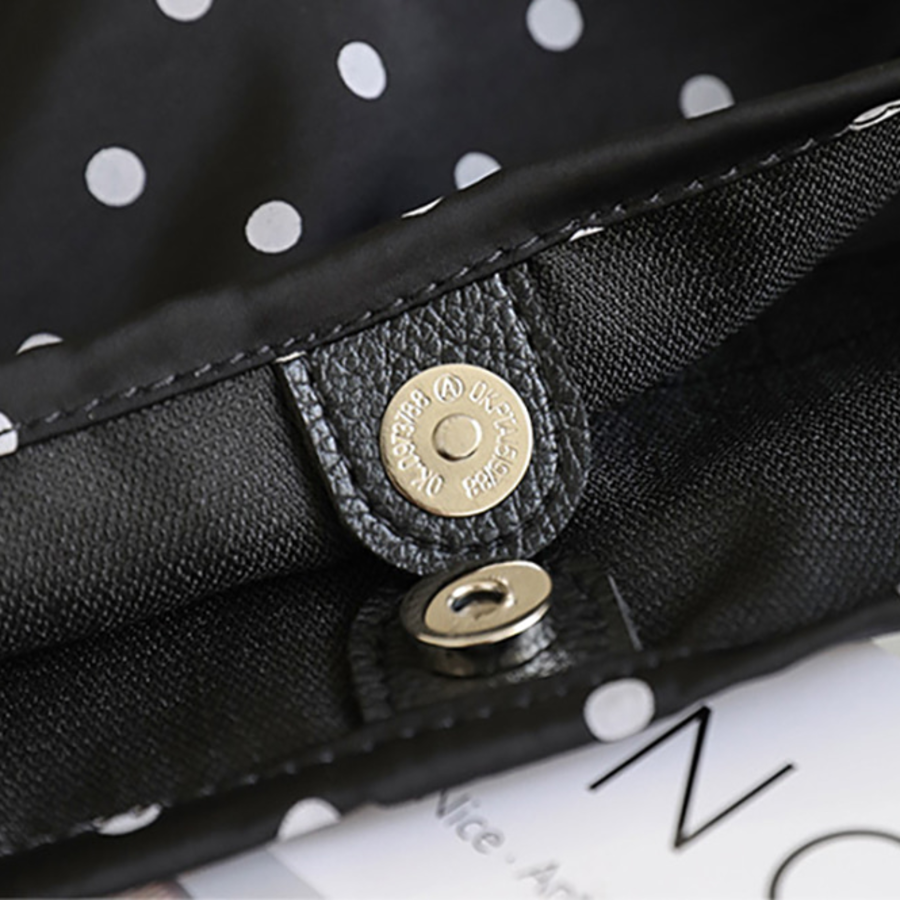 Эко-сумка с принтом в горошек и застёжкой на кнопку — повседневная лёгкость с винтажным акцентом