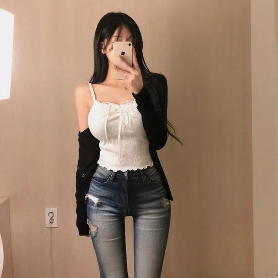 Liz Frill Ribbon Tank Top