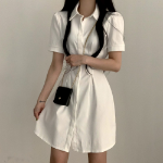 Свободный размер-Слоновая кость-Мини-платье