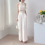 Suyeon Silky Scarf Ribbon Halterneck Blouse