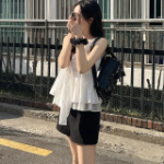 Renvi Lovely Ribbon Strap Tank Top