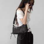 Custom Denim Eyelet Ribbon Shoulder & Crossbody Bag — джинсовая сумка с акцентной лентой и люверсами