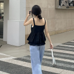 Renvi Lovely Ribbon Strap Tank Top