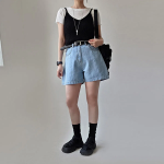 Summer Cropped Layered Knit Bustier Strap Tank Top