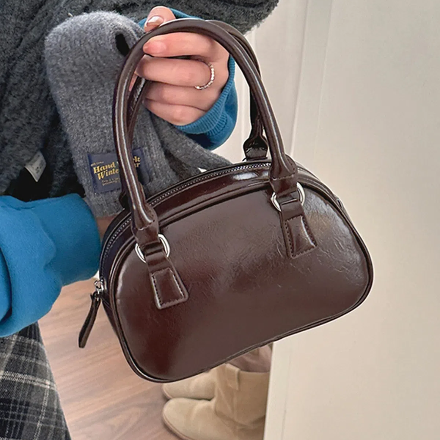 Handle Round Crossbody Vintage Shoulder Bag — круглая сумка в ретро-стиле на каждый день