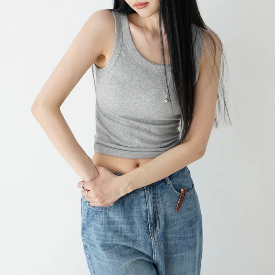 Radi Basic Ribbed Round Tank Top