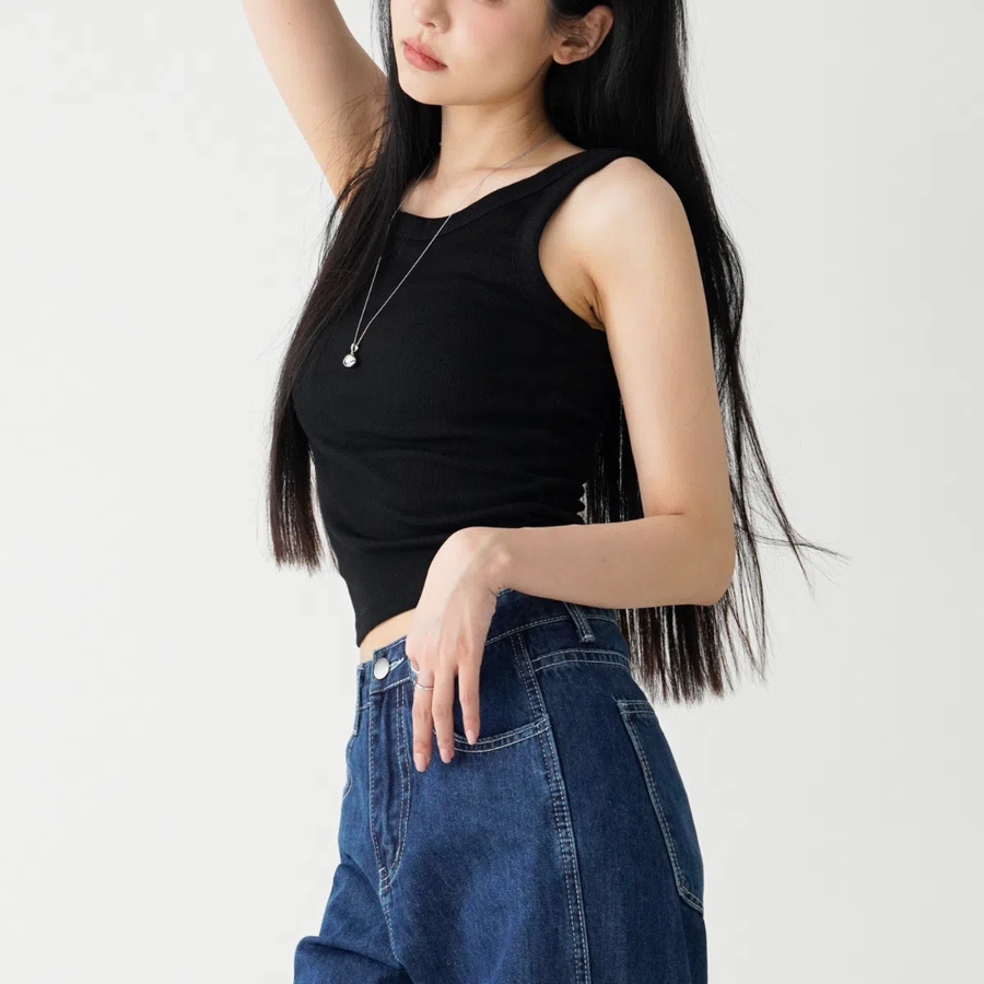 Radi Basic Ribbed Round Tank Top