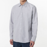 Relaxed Fit Oxford Shirt — Non Pocket (Gray)
