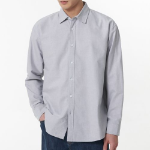 Relaxed Fit Oxford Shirt — Non Pocket (Gray)