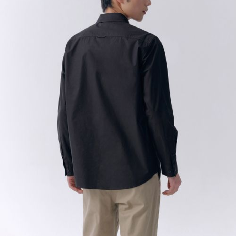 Basic Washed Poplin Shirt (Black)