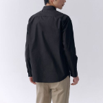 Basic Washed Poplin Shirt (Black)