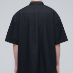 Oversized Oxford Short Sleeve Shirt (Black)