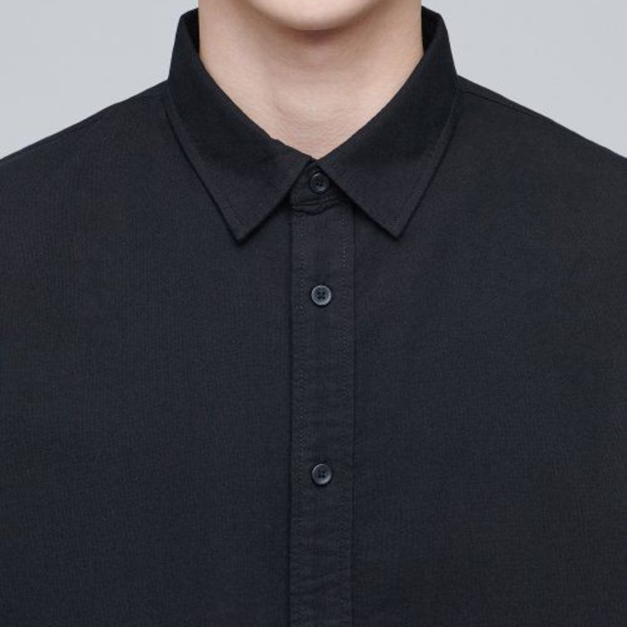 Oversized Oxford Short Sleeve Shirt (Black)