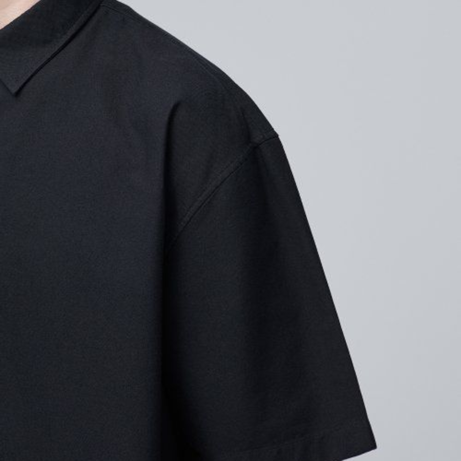 Oversized Oxford Short Sleeve Shirt (Black)