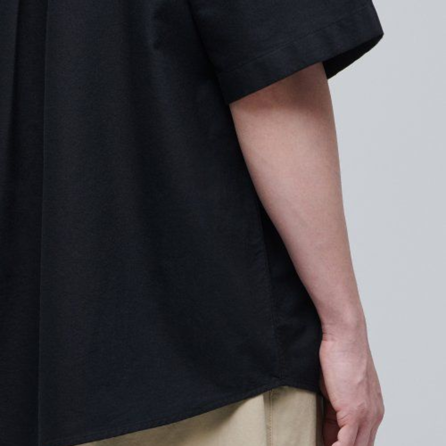 Oversized Oxford Short Sleeve Shirt (Black)