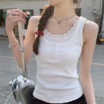 Niel Lace Ribbed Tank Top