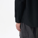 Oversized Washed Poplin Shirt (Black)