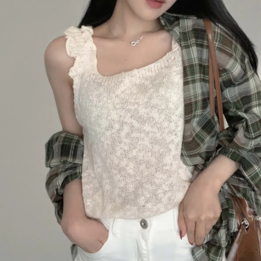 Solid Casual Summer Sleeveless Shirred Tank Top