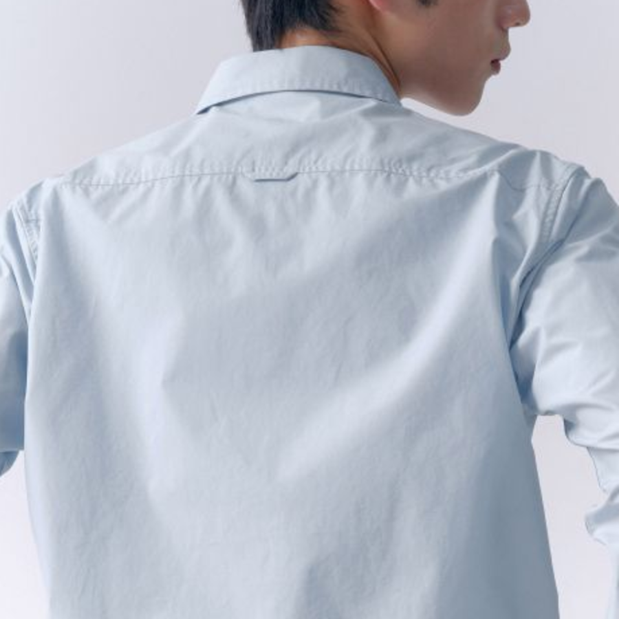 Basic Washed Poplin Shirt (Sky Blue)