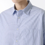 Relaxed Shadow Stripe Poplin Shirt (Sky Blue / Stripe)