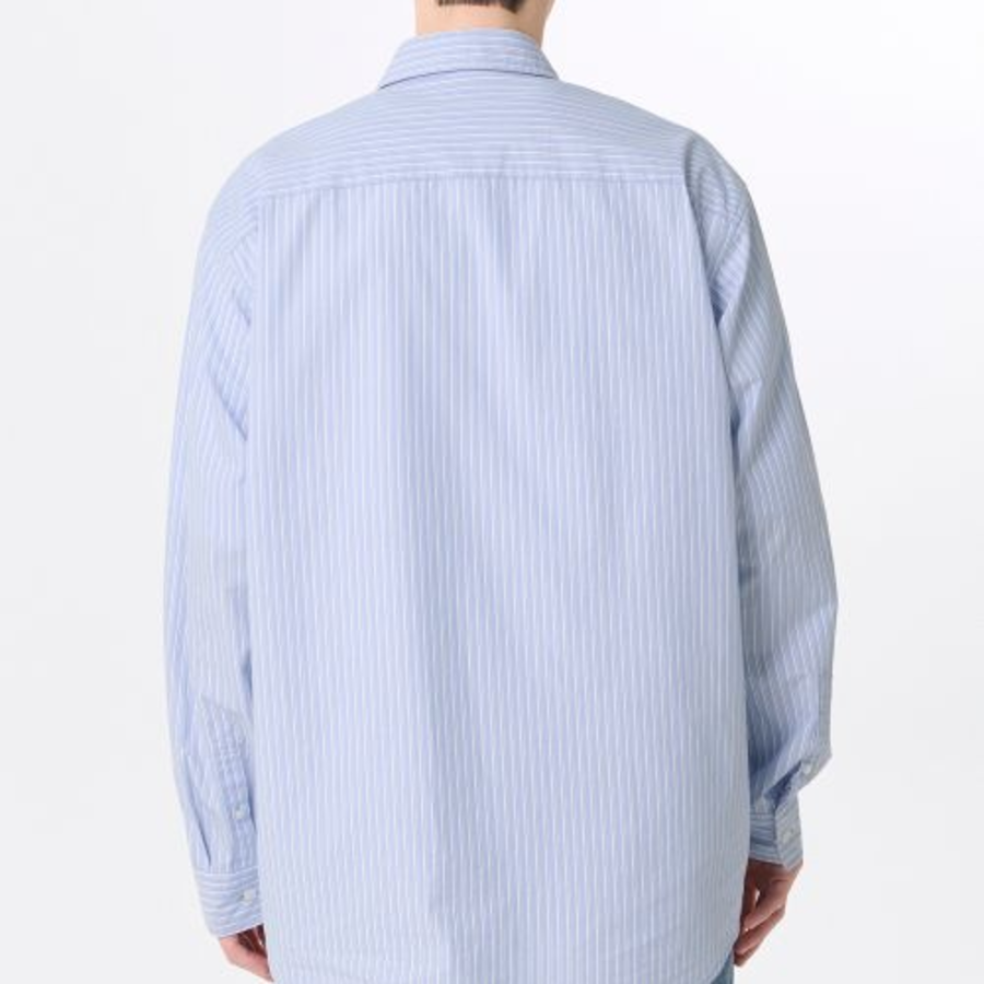 Relaxed Shadow Stripe Poplin Shirt (Sky Blue / Stripe)