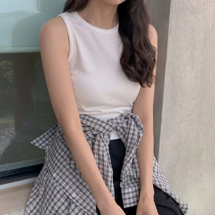 Rain Slim Fit Ribbed Tank Top