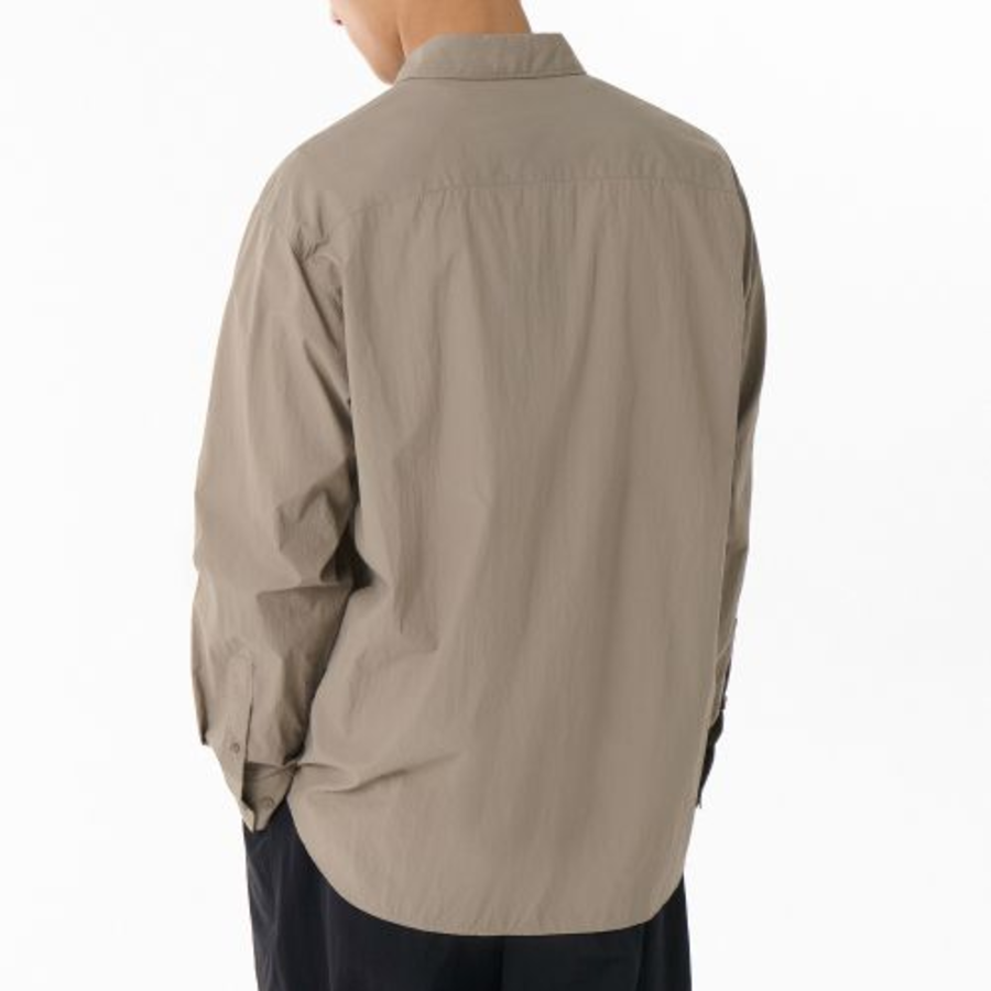 Relaxed Lightweight Nylon Shirt (Beige)
