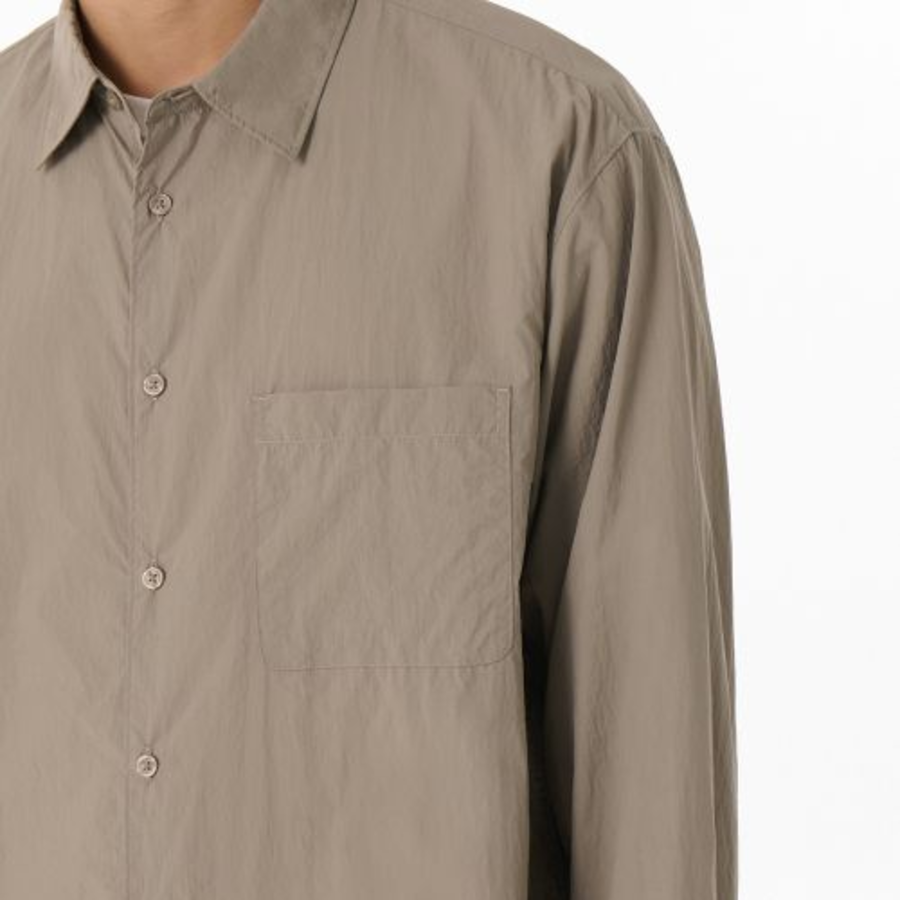 Relaxed Lightweight Nylon Shirt (Beige)