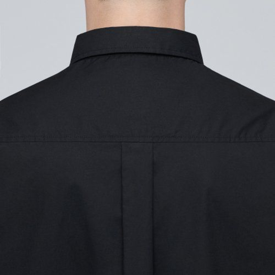 Oversized Poplin Short Sleeve Shirt (Black)