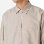 Relaxed Fit Oxford Shirt (Light Beige)