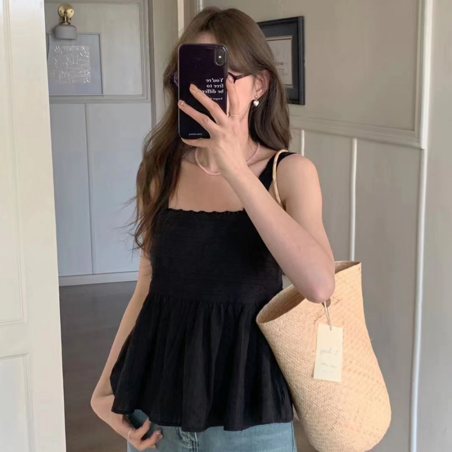 Mina Bustier Punching Lace Crop Blouse