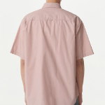 Relaxed Washed Poplin Short Sleeve Shirt (Desert Pink)