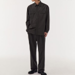 Relaxed Soft Poplin Officer Shirt (Gunmetal)