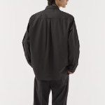 Relaxed Soft Poplin Officer Shirt (Gunmetal)