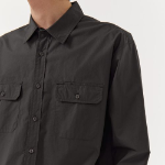 Relaxed Soft Poplin Officer Shirt (Gunmetal)