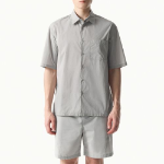 City Leisure Lightweight Nylon Oversized Shirt (Light Gray)