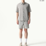 City Leisure Lightweight Nylon Oversized Shirt (Light Gray)