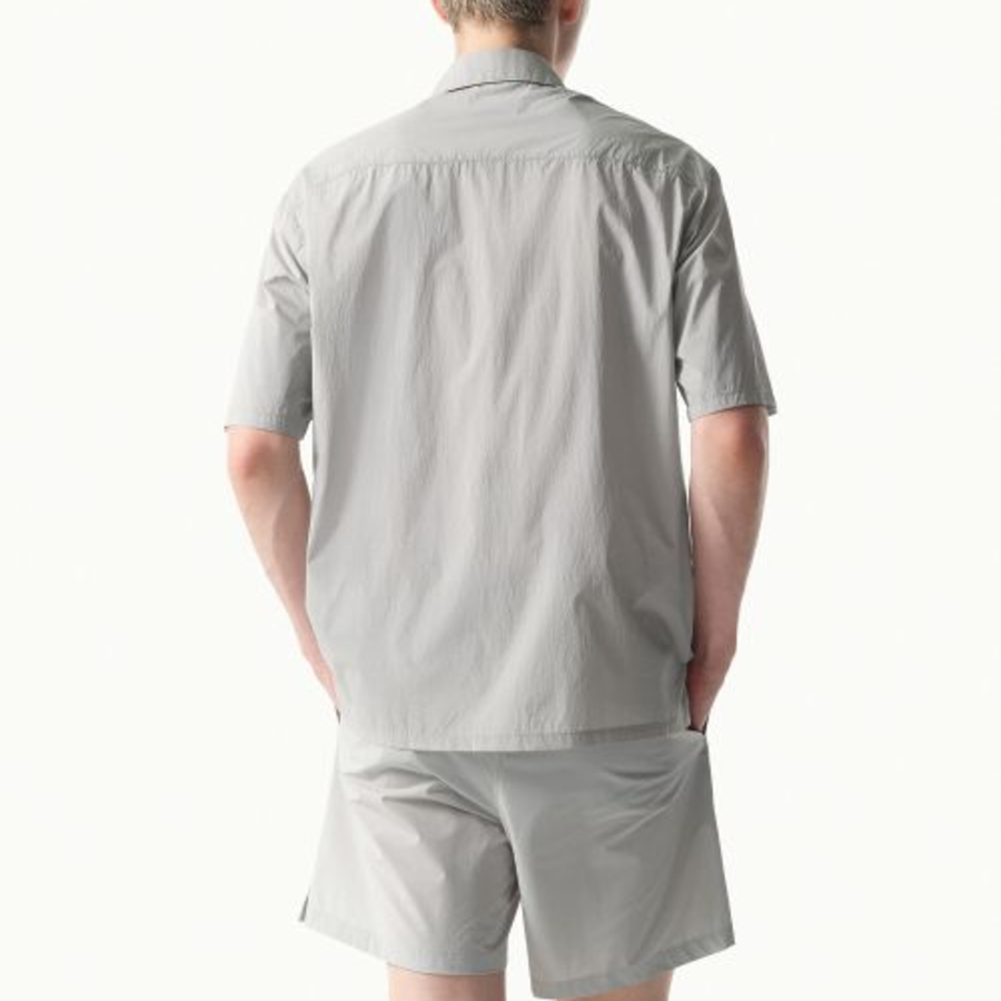 City Leisure Lightweight Nylon Oversized Shirt (Light Gray)